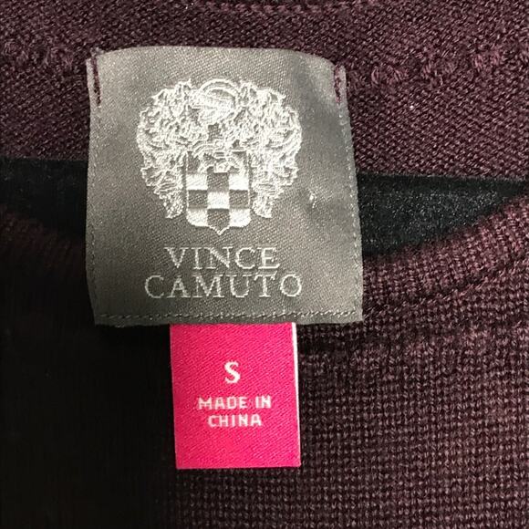 Vince Camuto Size Small Knit Maroon Stretchy Sweater Dress-Fit N Flare-Modest - Picture 11 of 13